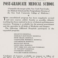 New York University Post-Graduate Medical School advertisement