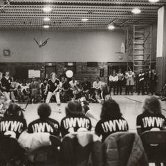UW-Washington County women's volleyball team during a match