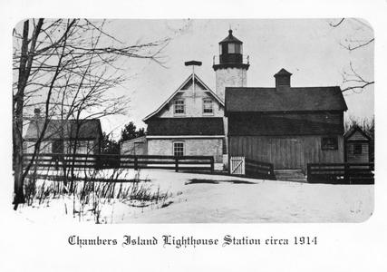 Chambers Island Lighthouse Station circa 1914