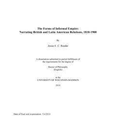 The Forms of Informal Empire: Narrating British and Latin American Relations, 1810-1900