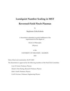Lundquist Number Scaling in MST Reversed-Field Pinch Plasmas