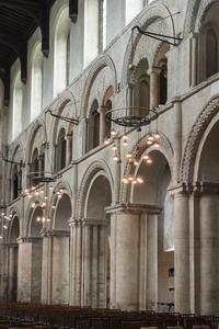 Rochester Cathedral nave arcade, tribune and clerestory
