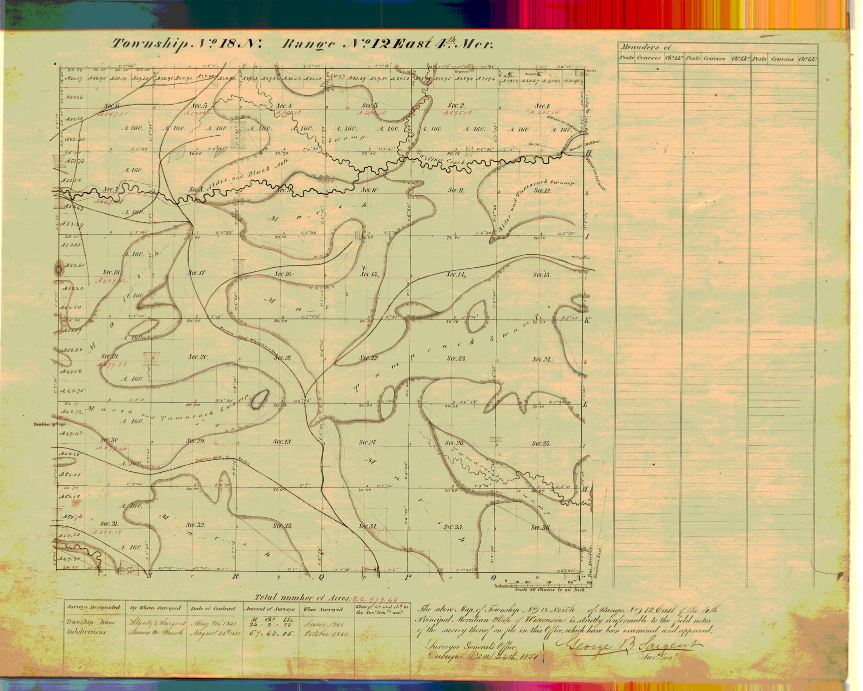 [Public Land Survey System map: Wisconsin Township 18 North, Range 12 East]