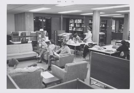 Students studying in the library (March 1970)