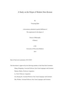 A Study on the Origin of Modern Sino-Korean
