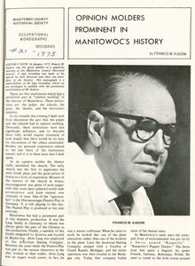 Opinion molders prominent in Manitowoc's history