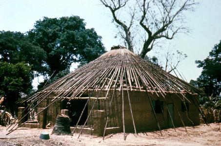 Newly Built House with Straw Roof to be Completed