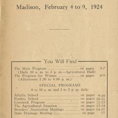 Farm and Home Week program : Madison, February 4 to 9, 1924