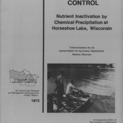 Eutrophication control : nutrient inactivation by chemical precipitation at Horseshoe Lake, Wisconsin