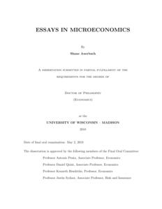 Essays in Microeconomics