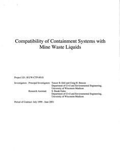 Compatibility of containment systems with mine waste liquids