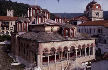 Portico and Catholicon at the Esphigmenou Monastery