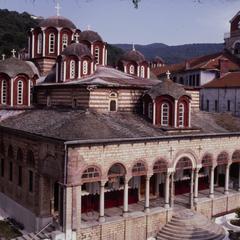 Portico and Catholicon at the Esphigmenou Monastery