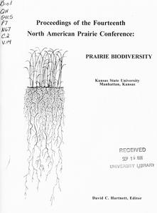 Prairie biodiversity : proceedings of the fourteenth North American Prairie Conference : Kansas State University, Manhattan, Kansas, July 12-16, 1994