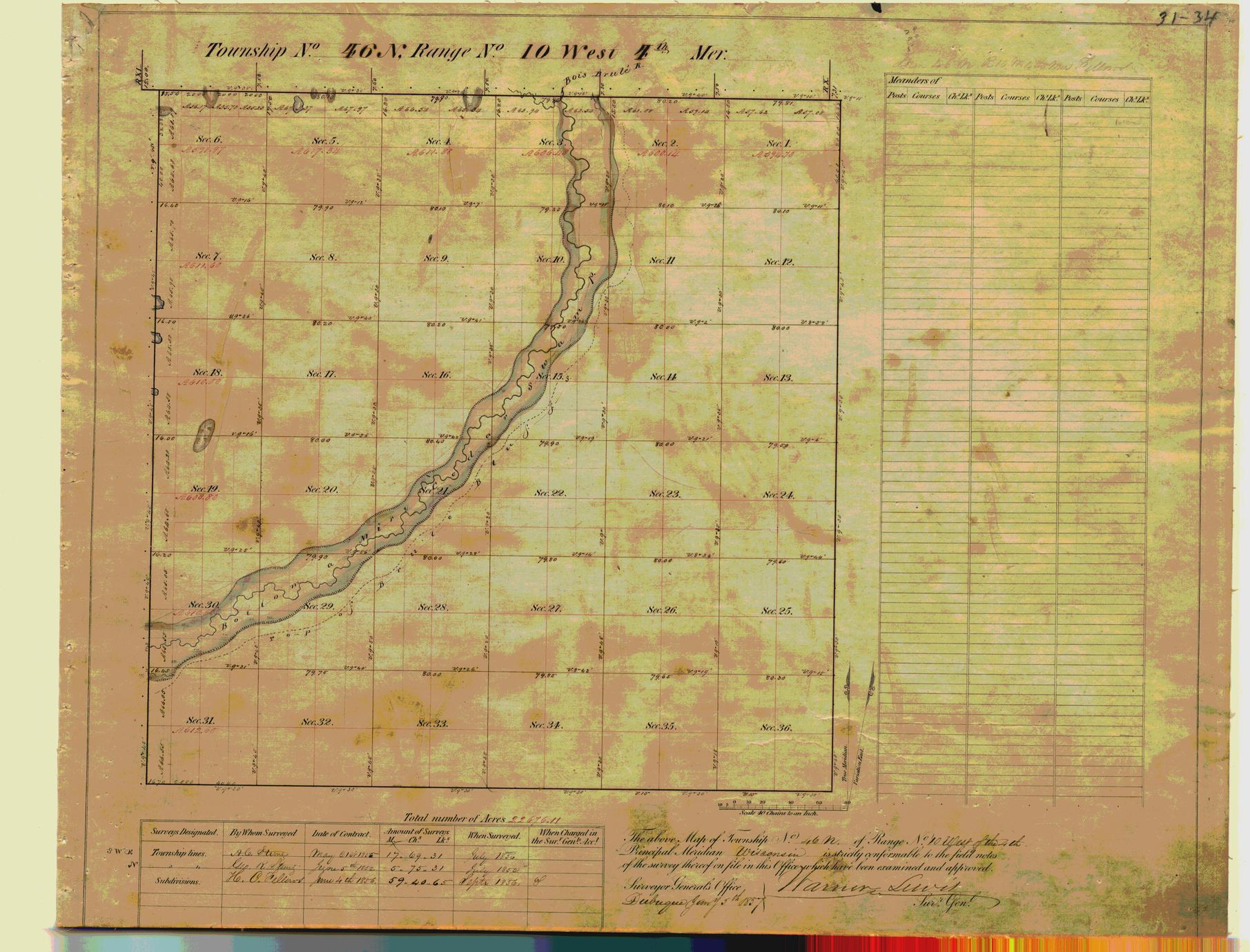 [Public Land Survey System map: Wisconsin Township 46 North, Range 10 West]