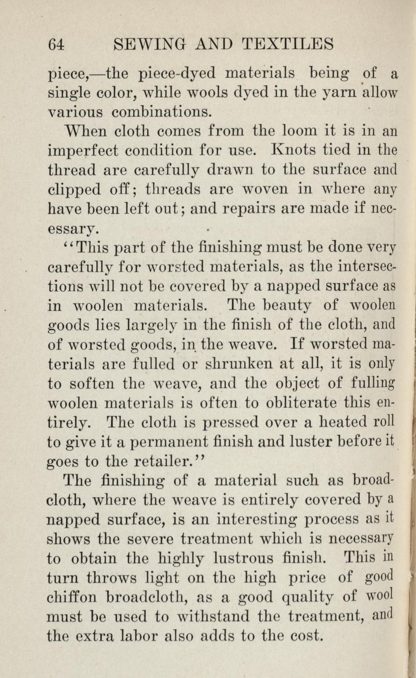 Sewing and textiles a textbook for grades and rural schools Full