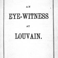 An eye-witness at Louvain.