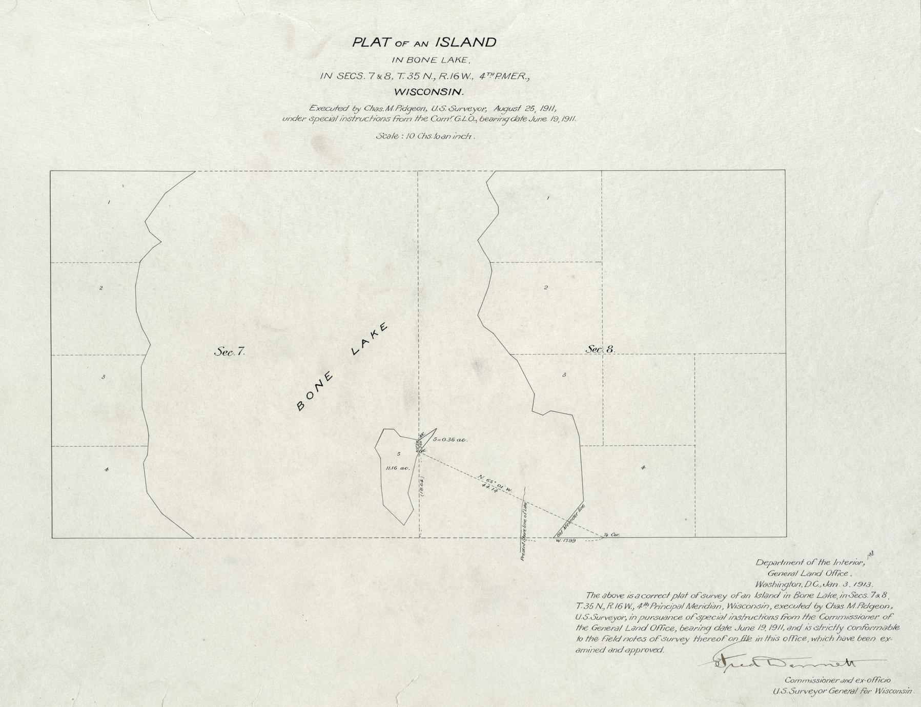 [Public Land Survey System map: Wisconsin Township 35 North, Range 16 West]