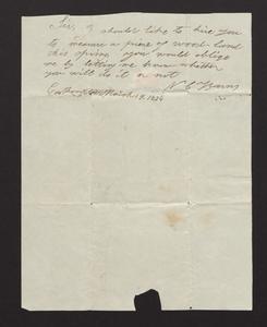 Note from Nathan C. Barnes to Major Felix Dominy, 1834