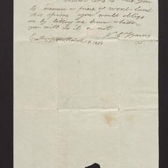 Note from Nathan C. Barnes to Major Felix Dominy, 1834