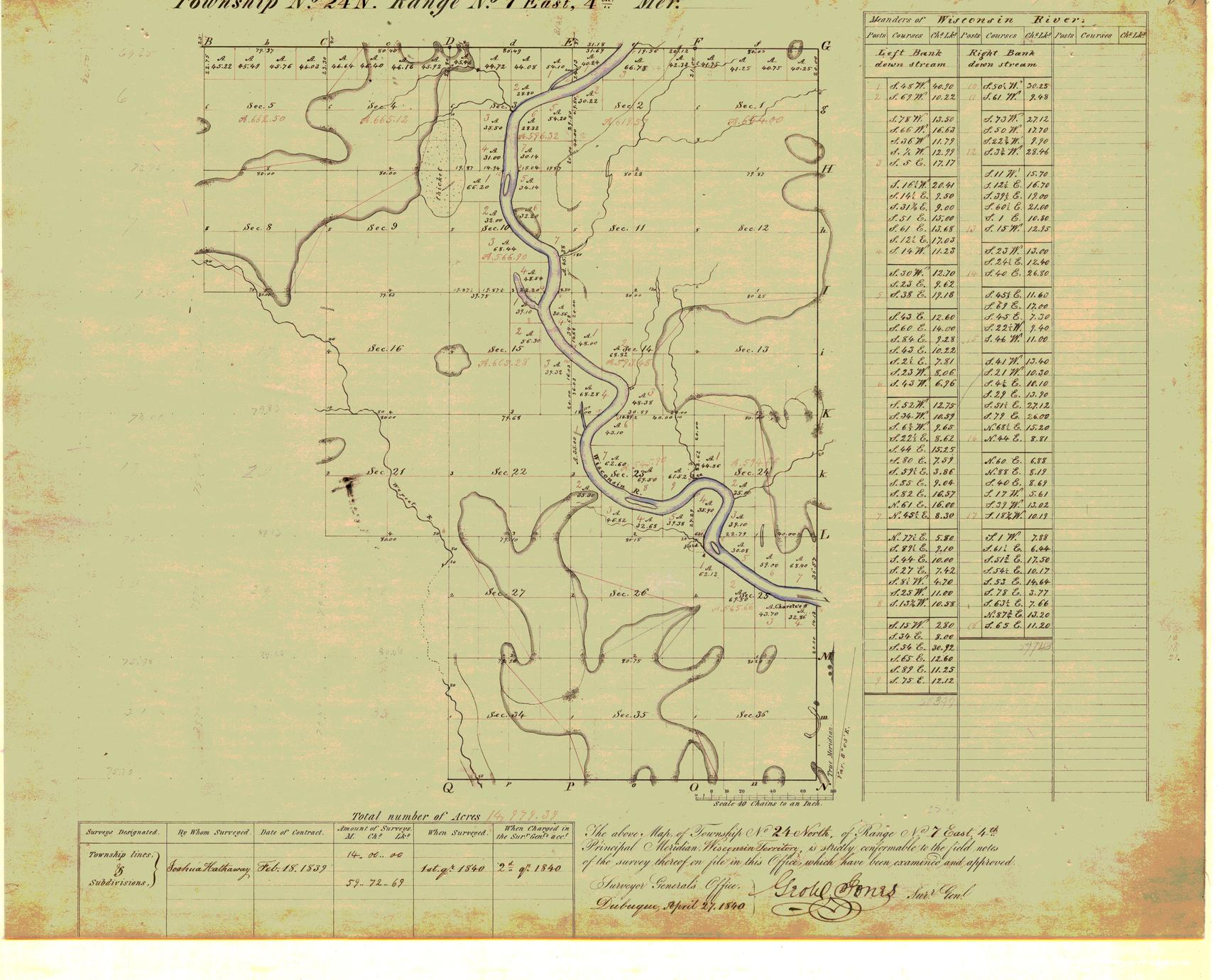 [Public Land Survey System map: Wisconsin Township 24 North, Range 07 East]