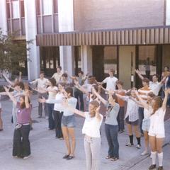 Summer Music Clinic students outside dorms