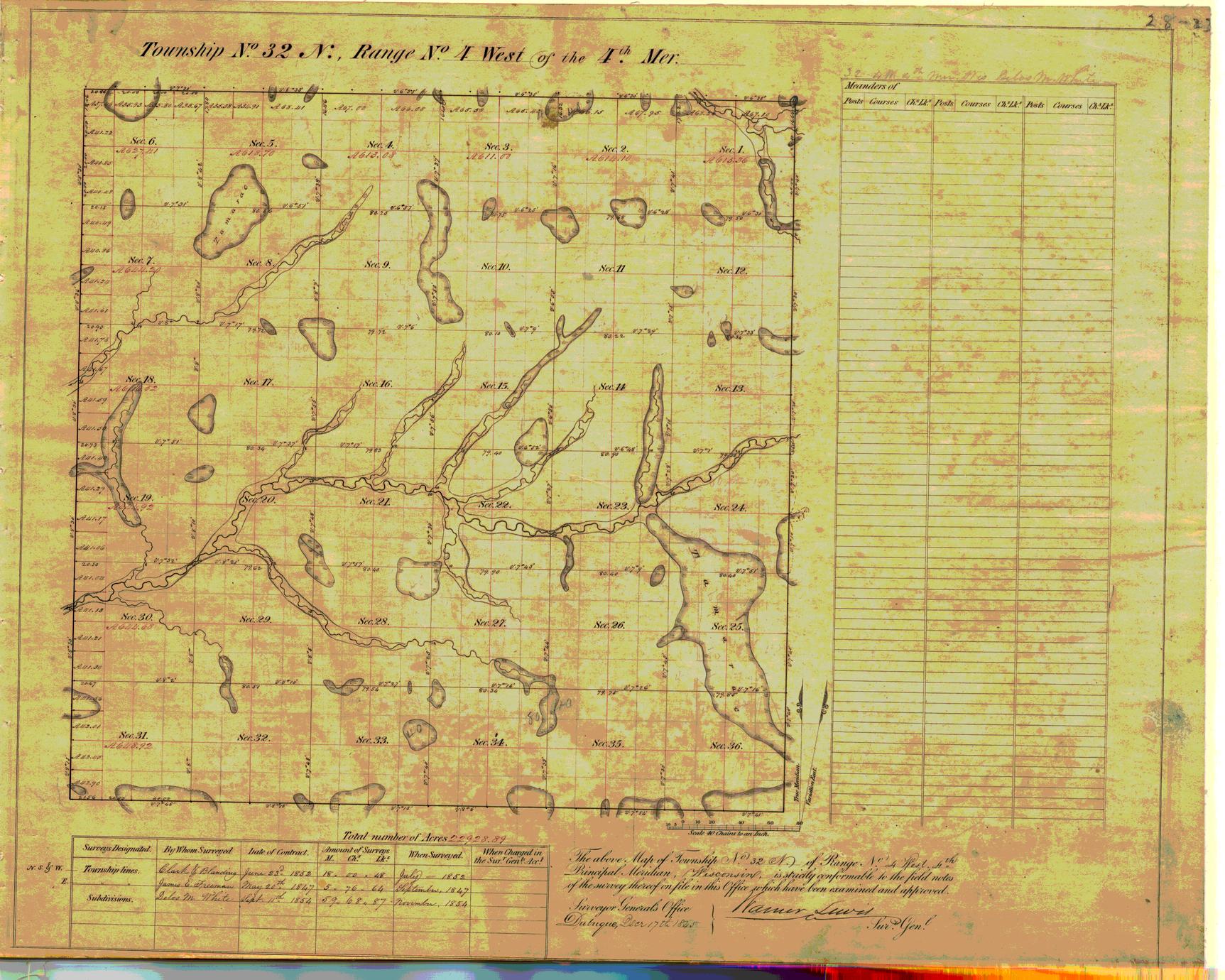 [Public Land Survey System map: Wisconsin Township 32 North, Range 04 West]