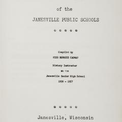 History of the Janesville Public Schools