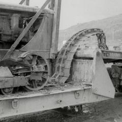 "The damaged bulldozer"