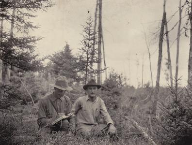 Aldrich and Hansell in muskeg swamp