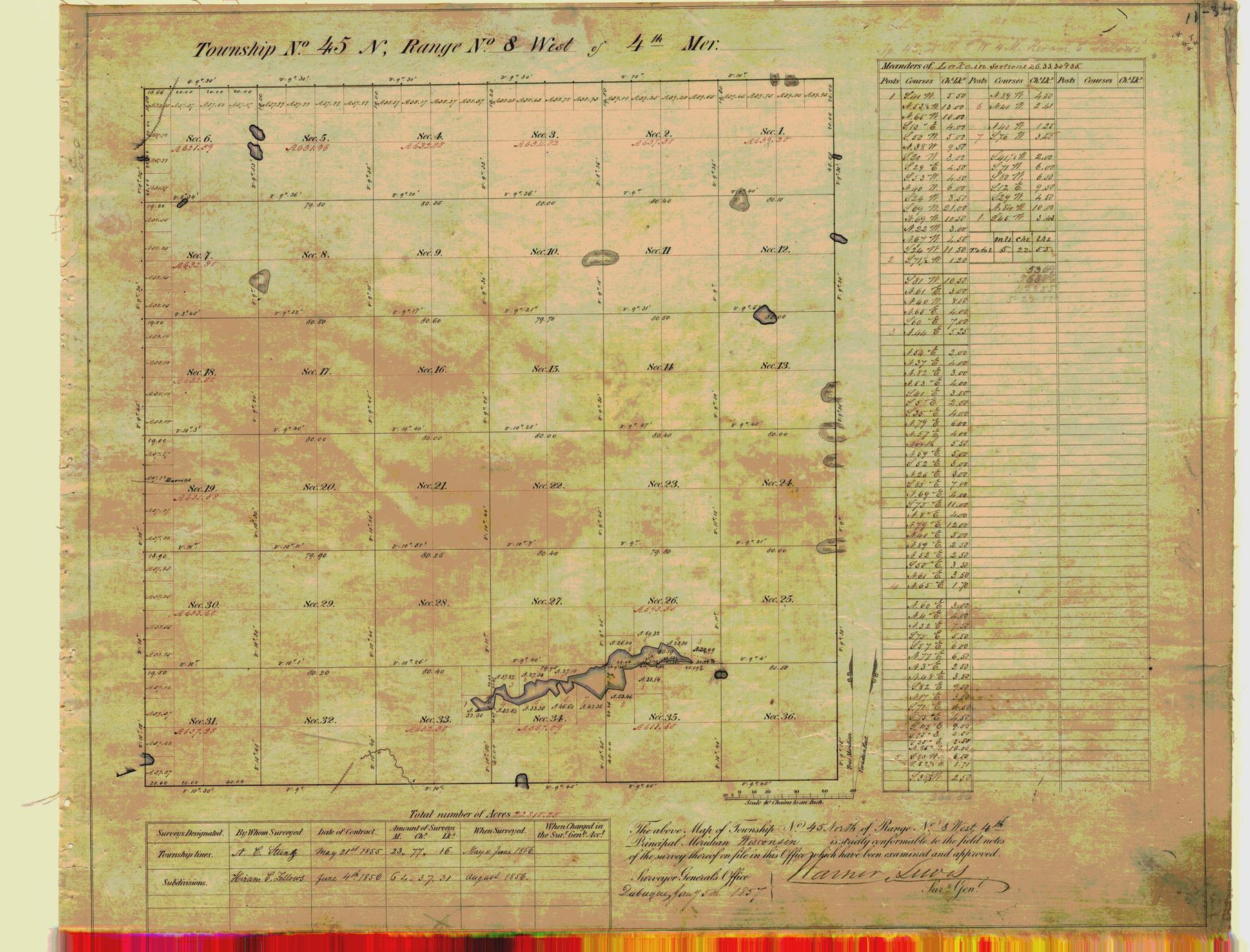 [Public Land Survey System map: Wisconsin Township 45 North, Range 08 West]