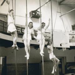 Physical education rope climbing