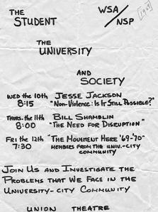 The student, the university and society flier
