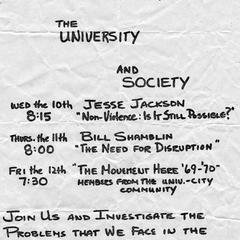 The student, the university and society flier