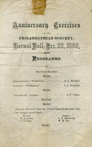 Anniversary Exercises of the Philadelphian Society Programme