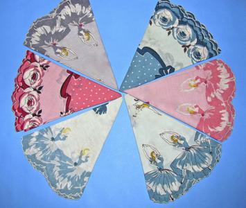 Six round handkerchiefs