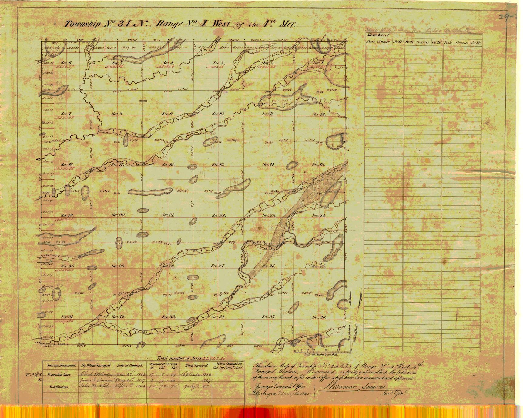 [Public Land Survey System map: Wisconsin Township 34 North, Range 04 West]