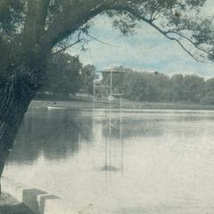 Lake Leota and diving tower, Evansville, Wisconsin