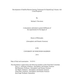 Development of Satellite Remote Sensing Techniques for Quantifying Volcanic Ash Cloud Properties