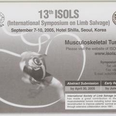 13th International Symposium on Limb Salvage advertisement
