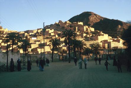 Residents Strolling in Djanet at Sunset
