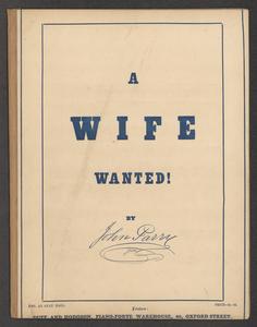 A wife wanted