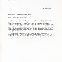 Letter to members of the faculty