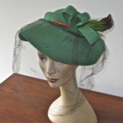 Green lampshade-style hat