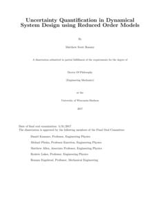 Uncertainty Quantification in Dynamical System Design using Reduced Order Models