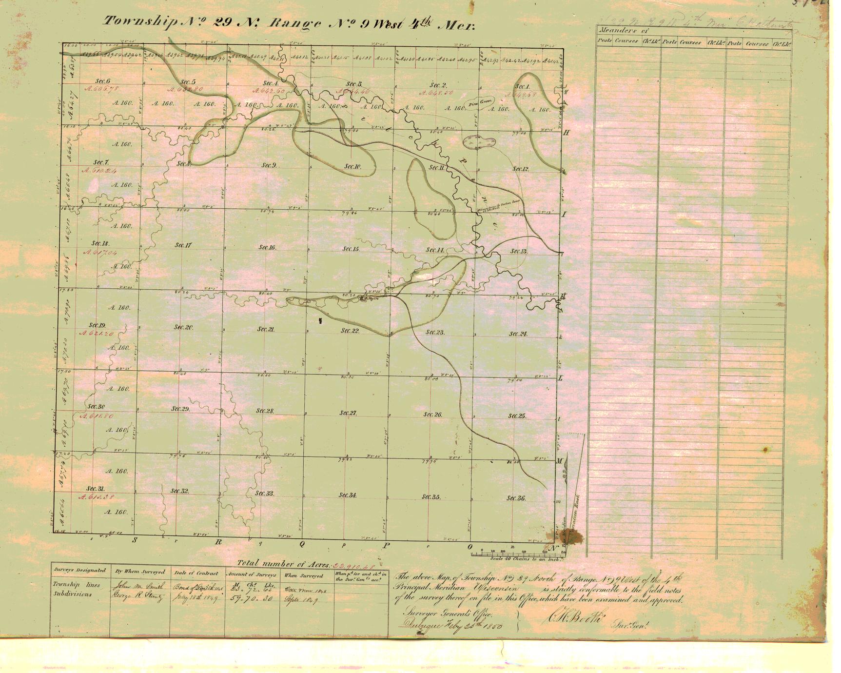 [Public Land Survey System map: Wisconsin Township 29 North, Range 09 West]