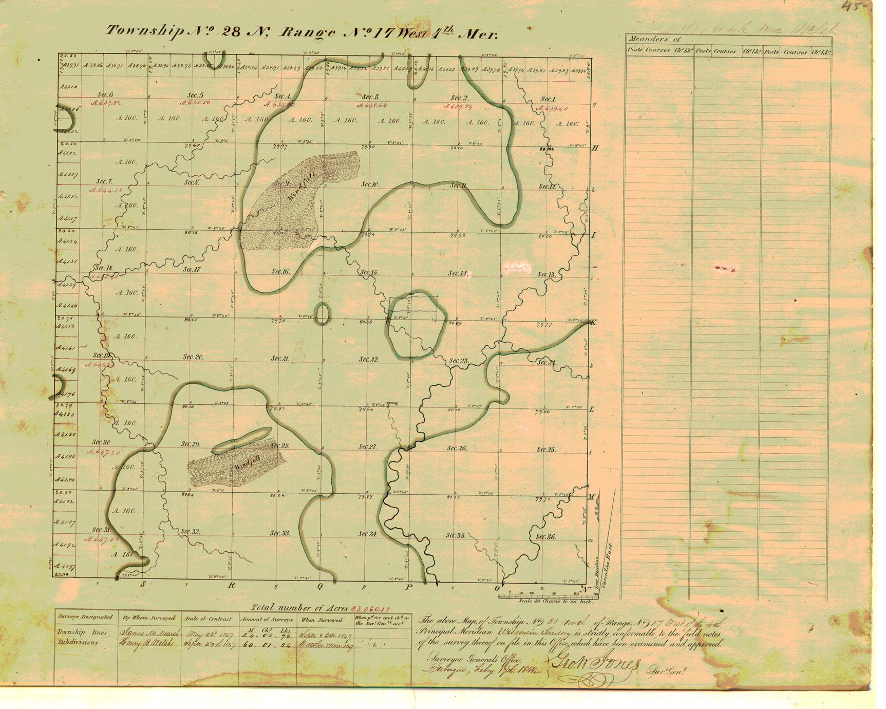 [Public Land Survey System map: Wisconsin Township 28 North, Range 17 West]