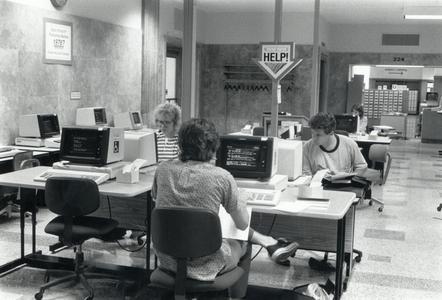 Computer users at Memorial Library