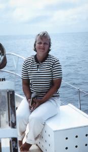 M. Kathryn Jones (Field Assistant) on the Bronzewing Yacht