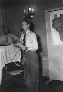 William F. Grimmer speaking before Wisconsin Conservation Congress